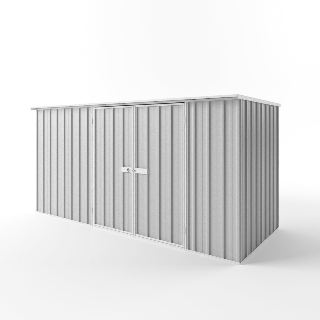 Flat Roof Garden Shed 3.75m (w) x 1.5m (d) - Zinc