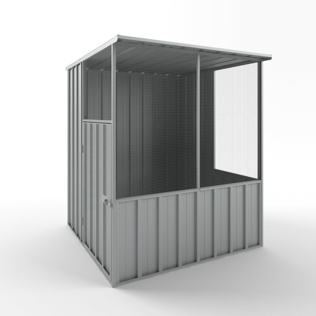 Aviary Pet House 1.5m (w) x 1.5m (d) x 1.82m (h) - Zinc