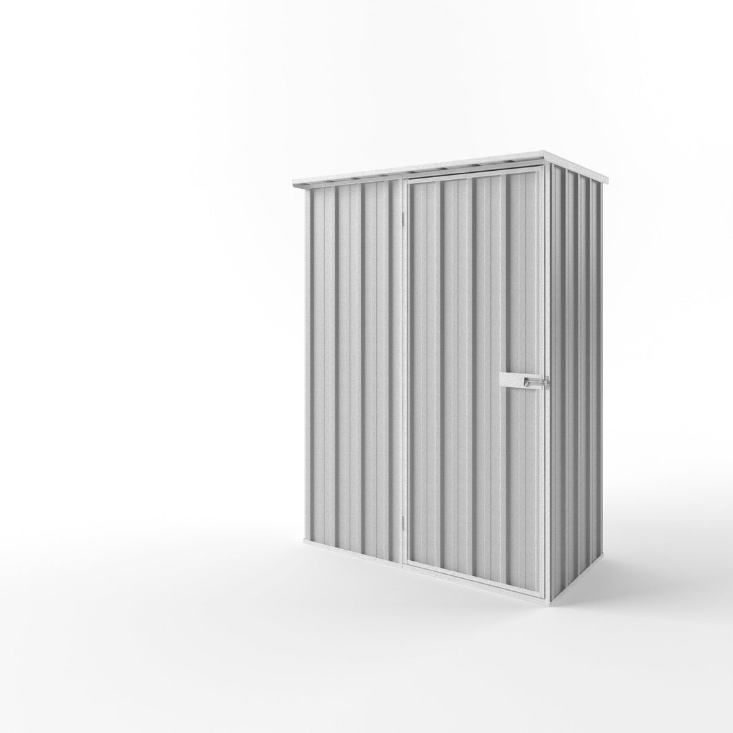 Flat Roof Garden Shed 1.5m (w) x 0.78m (d) x 2.12m (h) - Zinc